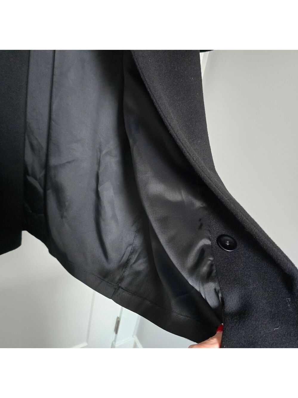 Forecaster Of Boston Vintage Women's Black Wool Cashmere Blend Elegant Long Coat - Picture 8 of 12